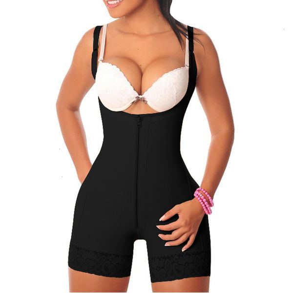 

slim woman underwear one piece bodysuit shapewear lady body shapers s  l xl lace 5xl 6xl lingerie plus size waist trainer, Black;white