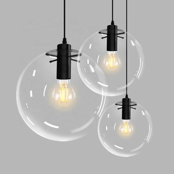 

modern style ce transparent single bubble glass round pendant lights