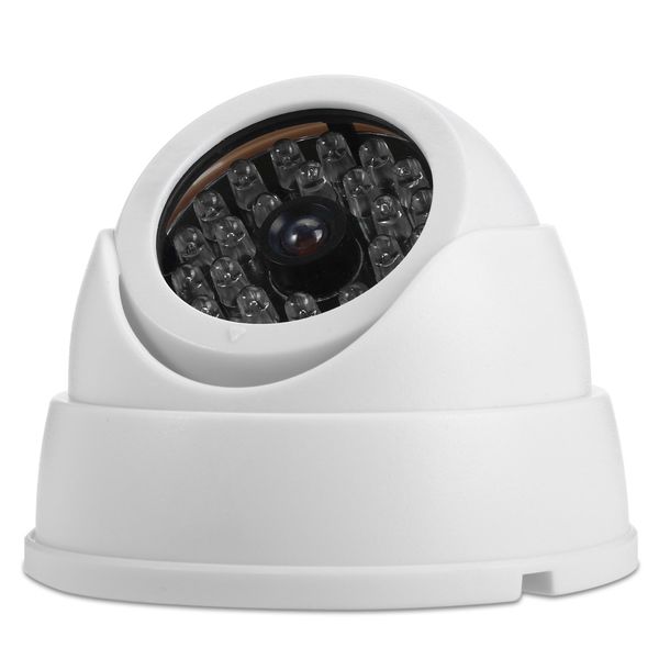 Realistic manequim vigilância fisheye câmera de segurança com luz LED piscando