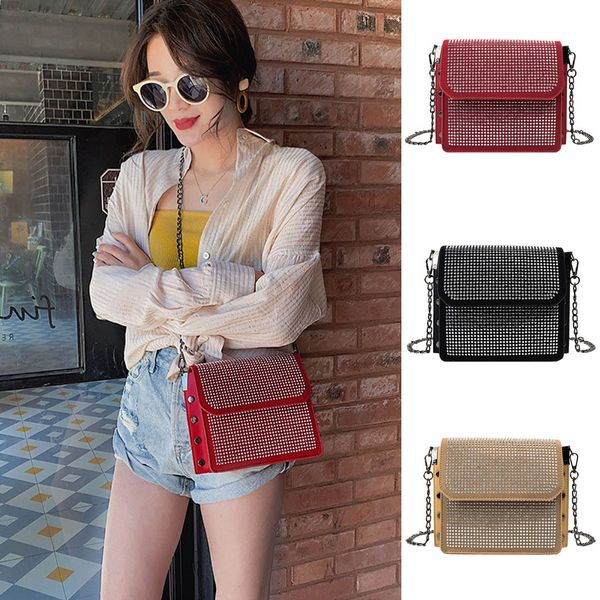 

божья коровка бренд женская летняя мода цепная сумка заклепка одно плечо сумка квадрат дропшиппинг schoudertas дам