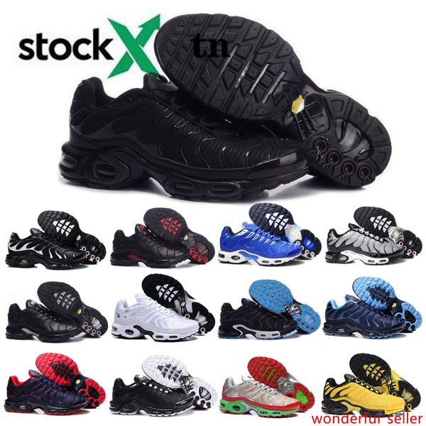 

2020 tn plus se men running shoes triple black hyper blue white crimson university red mens trainer male sports sneaker runners