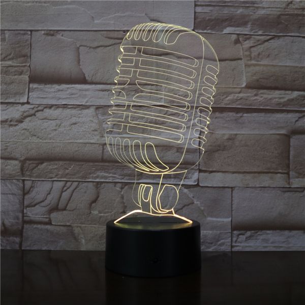 

3d lamp the microphone visual light effect awesome gift for baby for bedroom decoration 7 color with remote led night light lamp