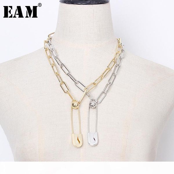

[eam] 2020 new spring summer temperament melal personality split joint women long necklace fashion tide all-match ju239