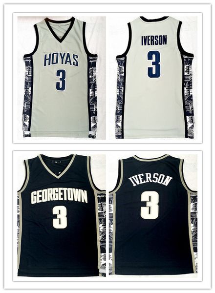 

custom made georgetown hoyas college #3 allen iverson man women youth basketball jerseys size s-5xl any name number, Black;red