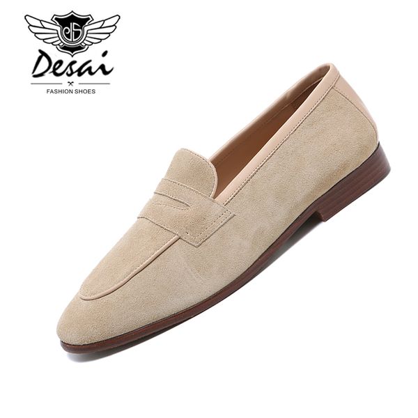 

desai 2019 summer new suede men's causal shoes wholesale loafer shoes business causal england flats size 38-44, Black