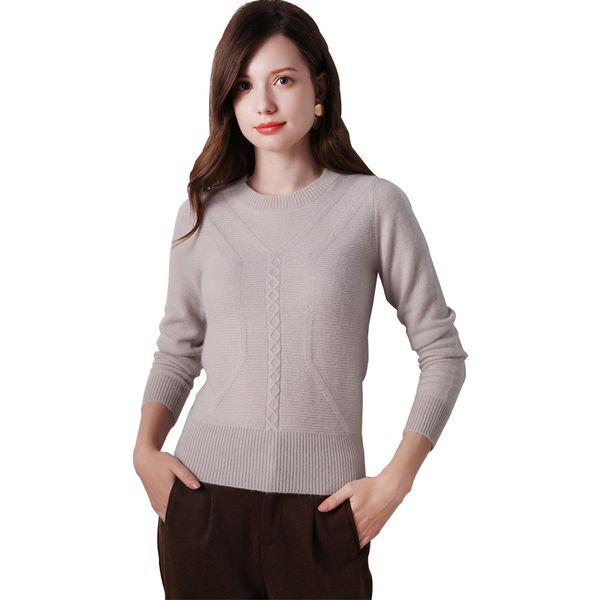 

smpevrg 100% шерсть вязаный свитер женский пуловер с длинным рукавом o-образным вырезом мягкие пуловеры женщин свитер вязать топ джемпера пу, White;black