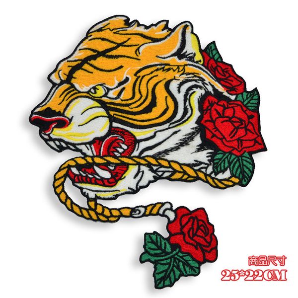 

gugutree вышивка патчи большой тигр цветок патч животных значки аппликация патчи для одежды dx-172, Black