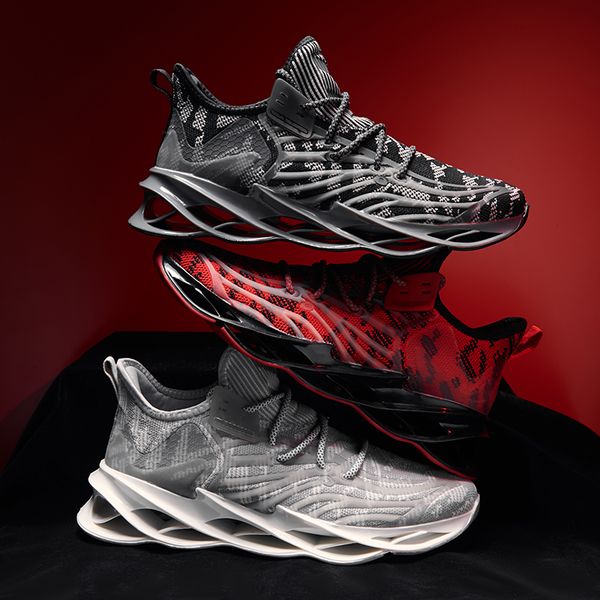 

2020 fashionable sports casual shoes men fluorescent flying woven shoes, Black
