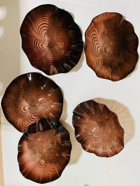 

flower design hand blown glass wall lamps art decorative handmade blown glass wall plates fancy led decorative wall lights india