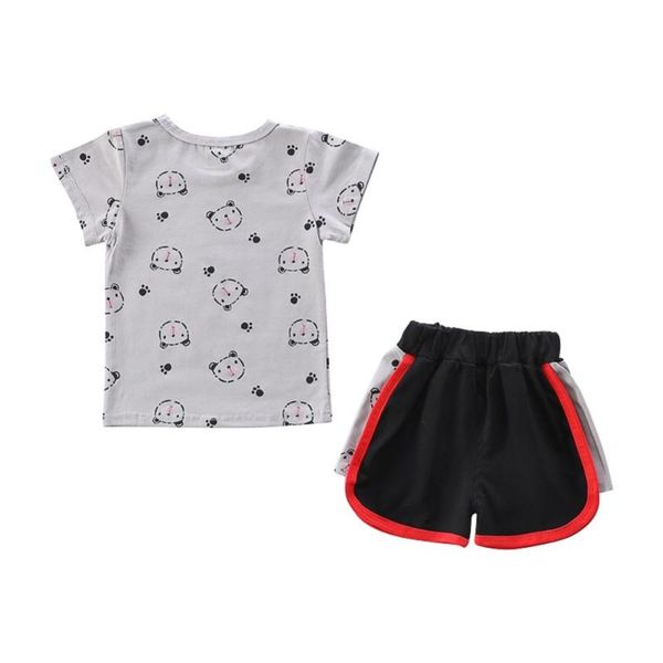 

2 pcs babies casual short sleeve t-shirts with shorts sets, White