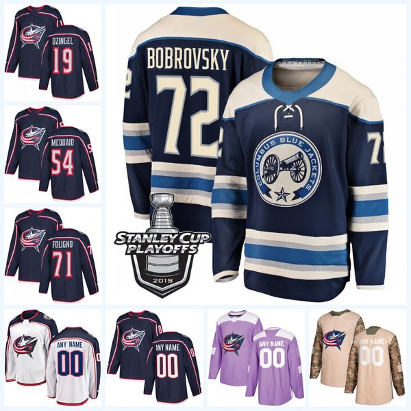 

Mens Columbus Blue Jackets 2019 Stanley Cup Playoffs Jersey Sergei Bobrovsky Vladislav Gavrikov Josh Anderson Adam McQuaid Hockey Jerseys