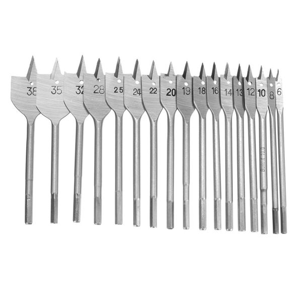 

17pcs 6-38mm flat drill bit set high carbon steel cutter carpenter woodworking drill bits for metal wood tool
