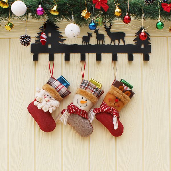 

christmas socks santa claus snowman elk mini christmas stocking knifes folks bag candy gifts bag xmas decorate stockings #253757
