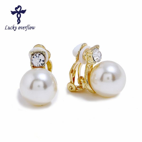 

12pcs/lot wholesale clip on earrings for women pearl earring no piercing bohemian pearl woman clips earrings earless ear clip, Silver