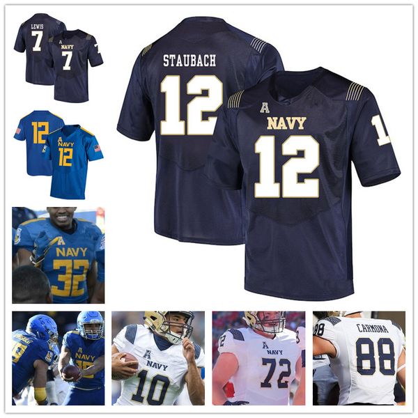 

2019 гардемарины футбол #12 роджер штаубах 20 си джей уильямс 32 исаак руосс 43 нельсон смит 3 михал купер белый королевский синий ангелы дж, Black