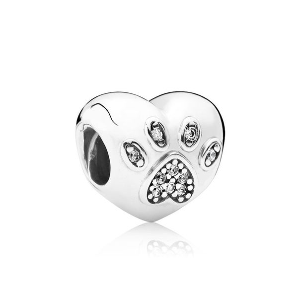 

новый 100% стерлингового серебра 925 1: 1 подлинная гламурный медведь след шарики fit diy браслеты оригинальные женщины ювелирные изделия па, Black