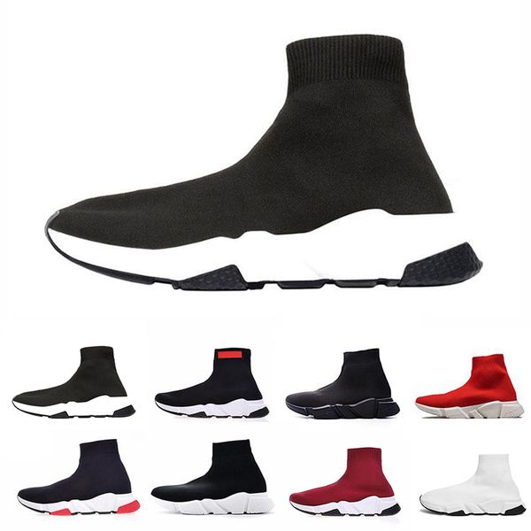 

discount designer speed trainer running socks shoes black white red flat fashion trainers casual runner sports sneakers 36-45