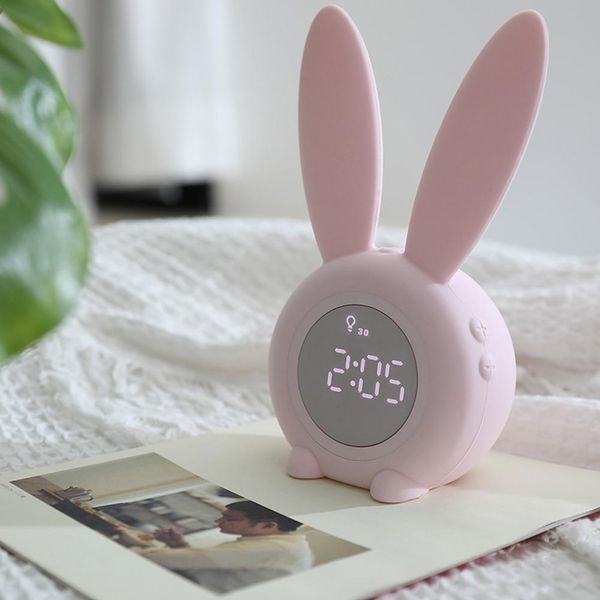 

alarm clock creative led digital snooze cartoon usb electronic clock timed led night light alarm