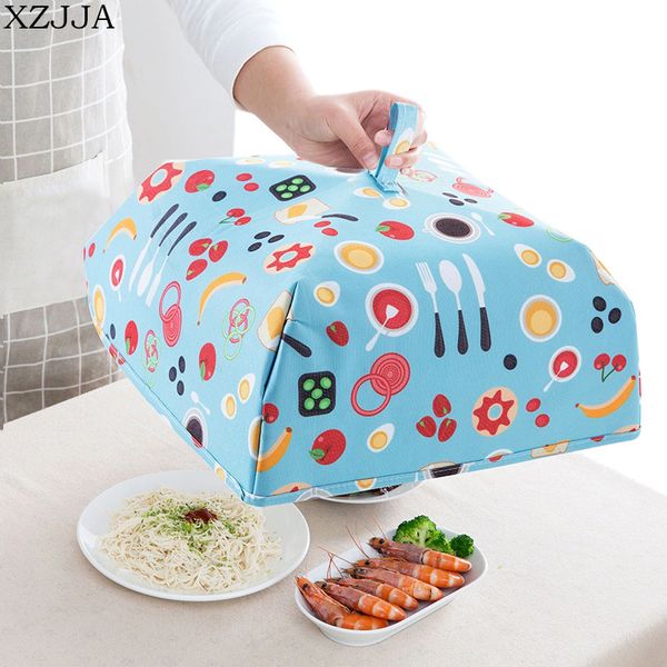 

xzjja creative foldable covers aluminum foil keep warm cover cartoon patterns cloth vegetable dust-proof insulation