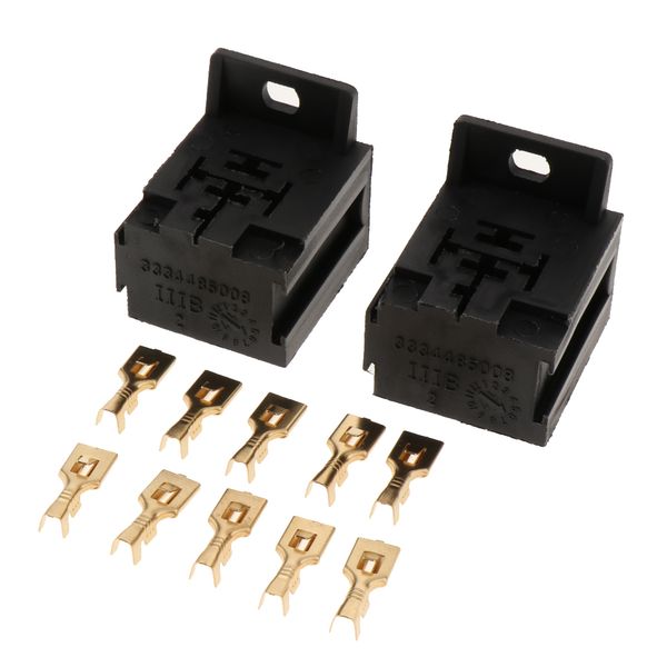 

2 x premium quality relay base holder and mount kit for 5 pin relays