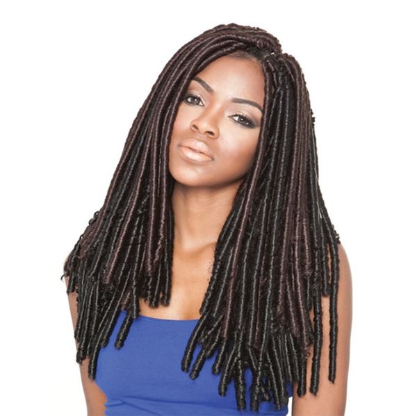 

один пакет) 18 дюймов 115 г / упак. faux лок плетение волос крючком волос синтетические волосы гавана faux лок, Black