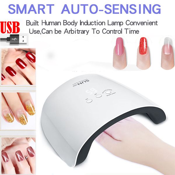 

new 24w white led uv lamp nail dryer for curing gel polish art tool light manicure nail art tools #zer