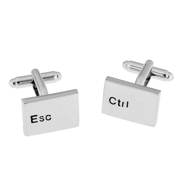 

silver computer lapctrl esc keyboard button cufflinks mens cuff links