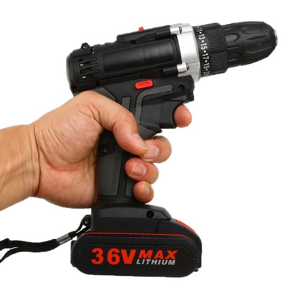 

36v professional electric impact cordless screwdriver 5200mah 1/2 li-ion battery rechargeable home diy electric power tool
