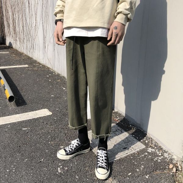 

2019 summer men's cotton casual pants active elastic leisure harem pants male loose green/black/apricot color trousers m-2xl