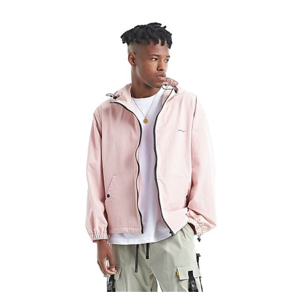 

2019 autumn and winter men's new casual solid color letter printing pocket hooded jacket loose temperament trend cotton, Black;brown