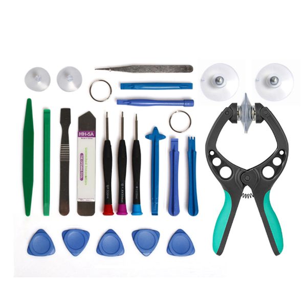 

mobile phone opening pry repair tool for repairing 7g 8p 20 in 1 kits screwdrivers tool set with suction cup