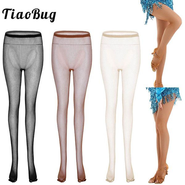 

tiaobug women high waist open toe sheer ballroom skating latin professional dance tights fishnet seamless pantyhose stockings, Black;red