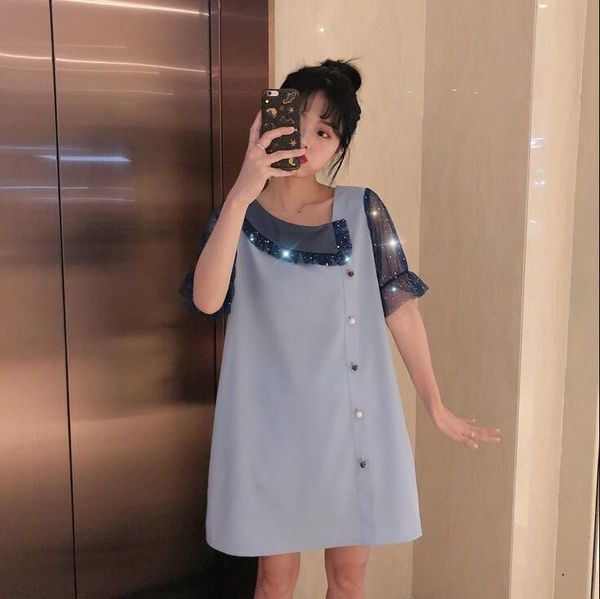 

2019 new arrive summer maternity dress woman cute large size dresses pregnant woman maternity clothing md-01386, White