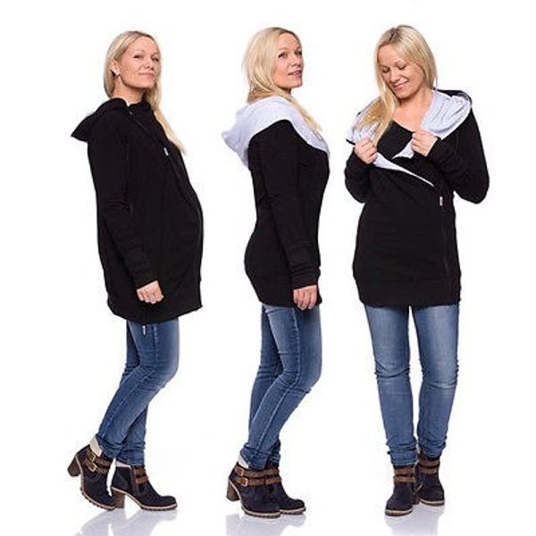 

new arrivals women long sleeve hoodie sweatshirt hooded coat pullover hoodies hot, Black