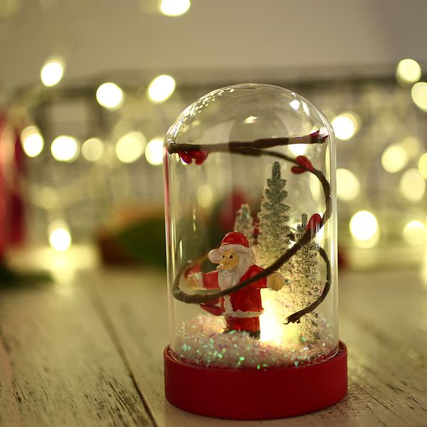 

christmas glass cover candle light creative santa claus gift beautiful