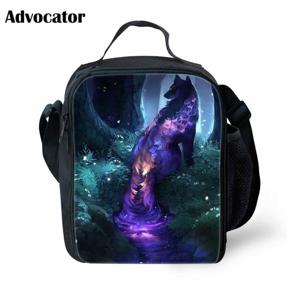

advocator fashion universe space star galaxy printing lunch bag for men women keep warm bag child shoulder lunchbox, Blue;pink