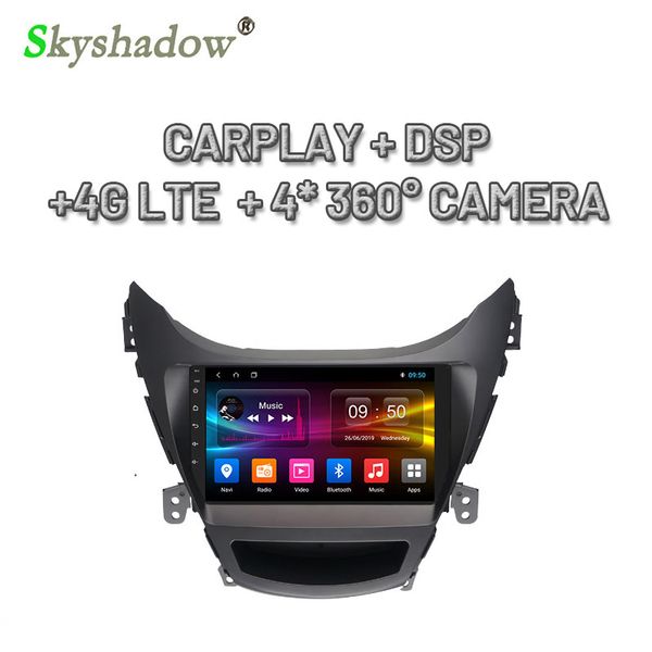 

dsp 4g lte panoramic camera android 9.0 4gb + 64gb car dvd player gps map rds radio bluetooth wifi for elantra 2011-2013