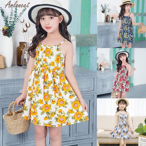 

sleeveless cute summer princess dress sunflower printed new style baby kids girls sunflowers princess dresses clothes mar 21st #, Red;yellow