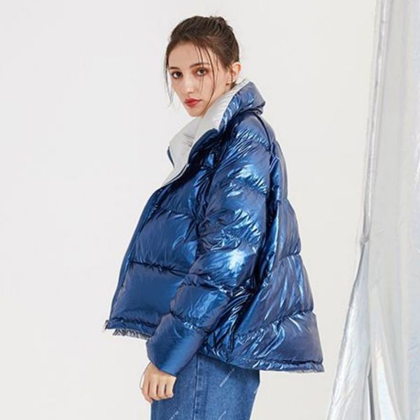 

luxury winter down jacket brand parkas outdoor wear womens designer down parkas homme women loose positive and negative thick short coat, Black