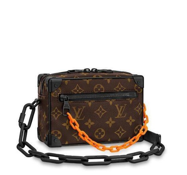 

M44480 mini oft trunk men real leather long wallet chain wallet compact pur e clutche evening key card holder