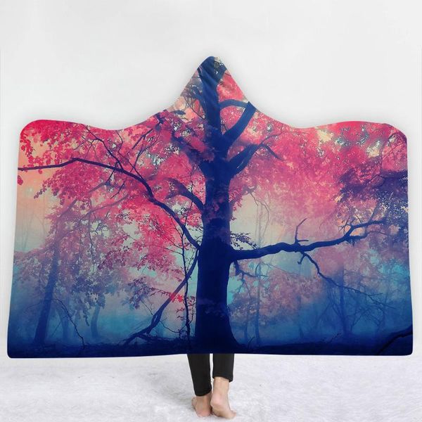 

softbatfy forest hooded blanket fleece throw blanket dropshipping