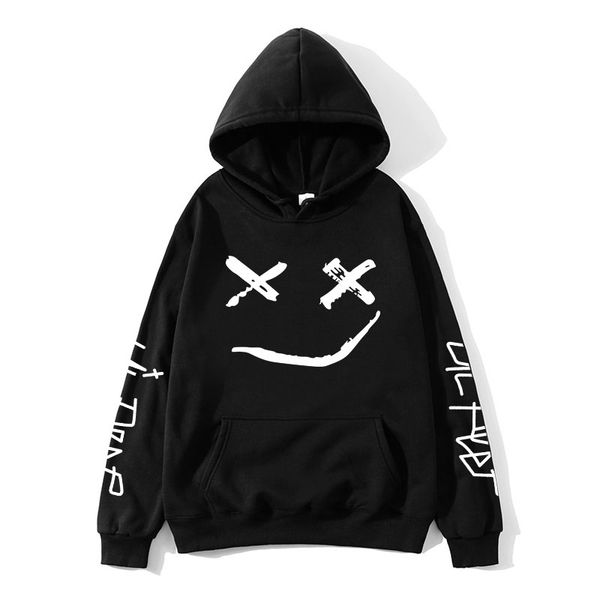

2019up to datemen and women hooded sweatshirt happy smile print men's hoodie long-sleeved hooded pullover sweatshirt men, Black