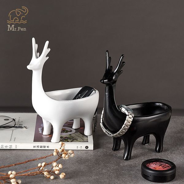 

cartoon 3d deer home car keys holder rack resin clip holder office crafts decorative deskorganizer desk set office gifts