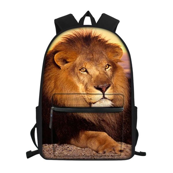 

custom cute animal lion pattern women men multifunctional backpack school bagpack mochila escolar 2019 new arrival drop shipping