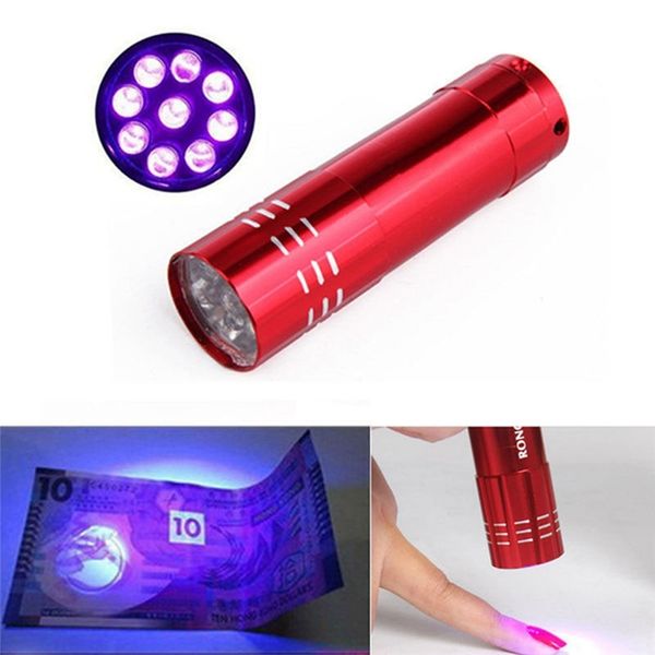 

good price uv flashlight mini cree led torch 395nm blacklight wavelength violet light uv 9 led flash light torcia linterna aluminum lamp