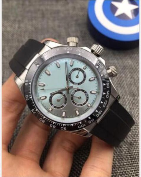 

2019 new men's mechanical automatic movement watch black rubber strap mens diamond 40mm wristwatch watches mens sports watches, Slivery;brown