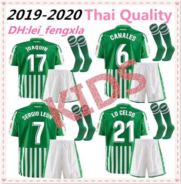 

19 20 Real Betis Kids Kits Футбол Джерси 2019 года Real JOAQUAN СЕРГИО ЛЭЙН БАРТРА ИНУИ БУДЕБУЗ МАНДИ