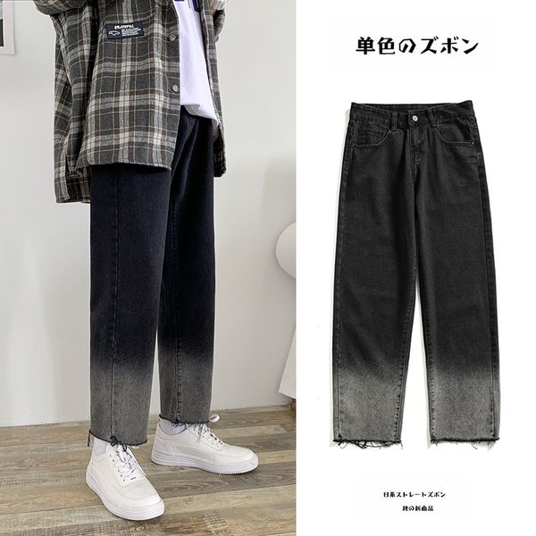 

2019 autumn men's gradual change color baggy homme jeans cargo pocket mens trousers bf wind fashion loose casual pants s-2xl, Blue