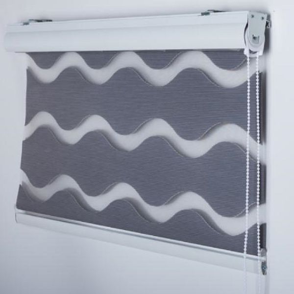 

chinese solid color wave zebra blind with window and door for home decoration