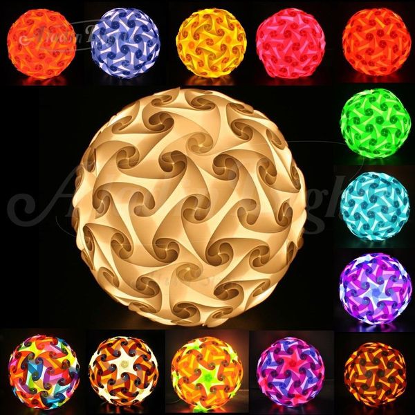 30Pcs Set PP Puzzle Jigsaw Lights Lamp Shade Ceiling Lampshade Home Decoration